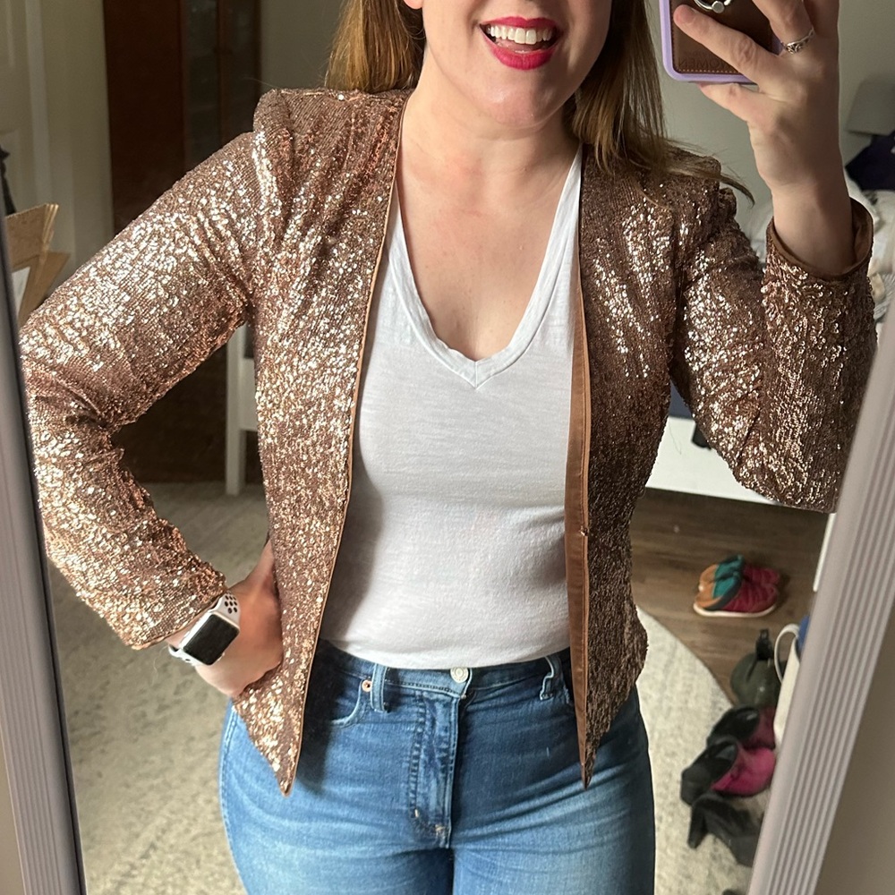 H&M Bronze Sequin Blazer Size 8